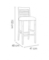 Banqueta Cuneo Respaldo Madera